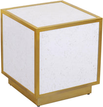 Load image into Gallery viewer, Glitz White Faux Marble End Table