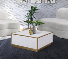 Load image into Gallery viewer, Glitz White Faux Marble Coffee Table