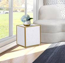 Load image into Gallery viewer, Glitz White Faux Marble End Table