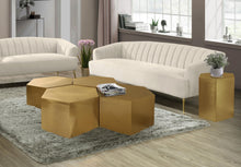 Load image into Gallery viewer, Hexagon Brushed Gold End Table
