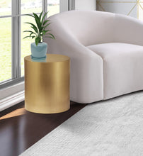 Load image into Gallery viewer, Cylinder Brushed Gold End Table