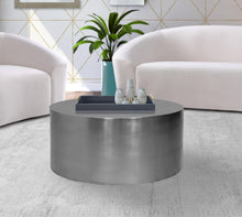 Load image into Gallery viewer, Cylinder Brushed Chrome Coffee Table