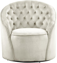 Load image into Gallery viewer, Alessio Cream Velvet Accent Chair