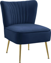 Load image into Gallery viewer, Tess Navy Velvet Accent Chair