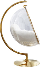 Load image into Gallery viewer, Luna White Faux Fur Acrylic Swing Accent Chair