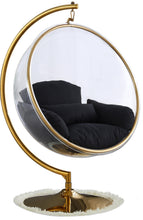 Load image into Gallery viewer, Luna Black Fabric Acrylic Swing Bubble Accent Chair (2 Boxes)
