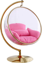 Load image into Gallery viewer, Luna Pink Fabric Acrylic Swing Bubble Accent Chair (2 Boxes)