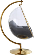 Load image into Gallery viewer, Luna Grey Fabric Acrylic Swing Bubble Accent Chair (2 Boxes)