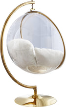 Load image into Gallery viewer, Luna White Faux Fur Acrylic Swing Accent Chair