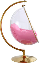 Load image into Gallery viewer, Luna Pink Fabric Acrylic Swing Bubble Accent Chair (2 Boxes)