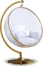 Load image into Gallery viewer, Luna White Fabric Acrylic Swing Bubble Accent Chair (2 Boxes)