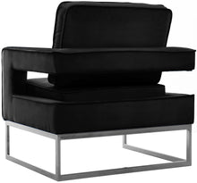 Load image into Gallery viewer, Noah Black Velvet Accent Chair