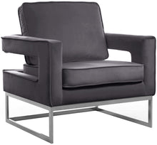 Load image into Gallery viewer, Noah Grey Velvet Accent Chair
