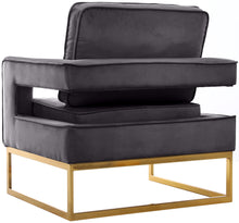Load image into Gallery viewer, Noah Grey Velvet Accent Chair