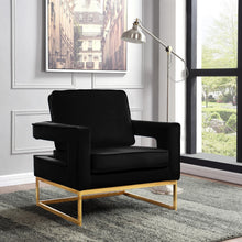 Load image into Gallery viewer, Noah Black Velvet Accent Chair