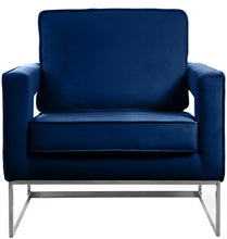 Load image into Gallery viewer, Noah Navy Velvet Accent Chair