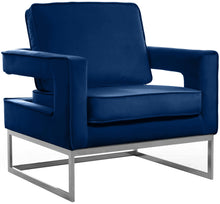Load image into Gallery viewer, Noah Navy Velvet Accent Chair