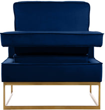 Load image into Gallery viewer, Noah Navy Velvet Accent Chair