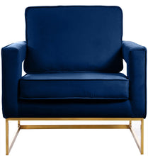 Load image into Gallery viewer, Noah Navy Velvet Accent Chair