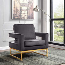 Load image into Gallery viewer, Noah Grey Velvet Accent Chair