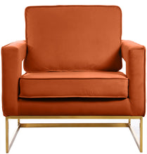 Load image into Gallery viewer, Noah Cognac Velvet Accent Chair