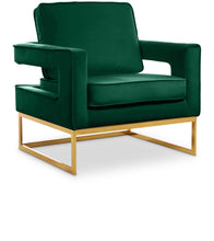 Load image into Gallery viewer, Noah Green Velvet Accent Chair