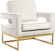 Load image into Gallery viewer, Noah Cream Velvet Accent Chair