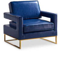 Load image into Gallery viewer, Amelia Navy Faux Leather Accent Chair