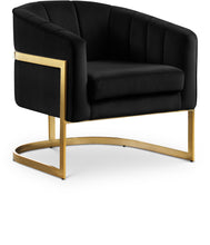 Load image into Gallery viewer, Carter Black Velvet Accent Chair