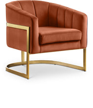 Load image into Gallery viewer, Carter Cognac Velvet Accent Chair