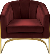Load image into Gallery viewer, Carter Burgundy Velvet Accent Chair