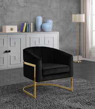Load image into Gallery viewer, Carter Black Velvet Accent Chair