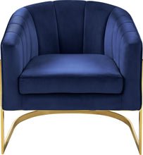 Load image into Gallery viewer, Carter Navy Velvet Accent Chair