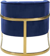 Load image into Gallery viewer, Carter Navy Velvet Accent Chair