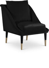 Load image into Gallery viewer, Elegante Black Velvet Accent Chair