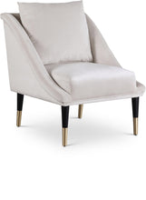 Load image into Gallery viewer, Elegante Cream Velvet Accent Chair