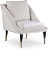 Load image into Gallery viewer, Elegante Cream Velvet Accent Chair