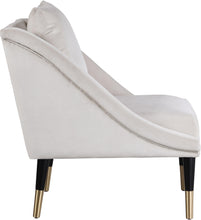 Load image into Gallery viewer, Elegante Cream Velvet Accent Chair