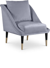 Load image into Gallery viewer, Elegante Grey Velvet Accent Chair