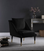 Load image into Gallery viewer, Elegante Black Velvet Accent Chair