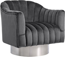 Load image into Gallery viewer, Farrah Grey Velvet Accent Chair