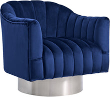 Load image into Gallery viewer, Farrah Navy Velvet Accent Chair