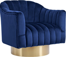 Load image into Gallery viewer, Farrah Navy Velvet Accent Chair