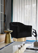Load image into Gallery viewer, Farrah Black Velvet Accent Chair