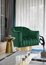 Load image into Gallery viewer, Farrah Green Velvet Accent Chair
