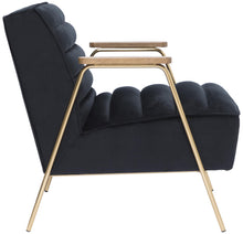 Load image into Gallery viewer, Woodford Black Velvet Accent Chair