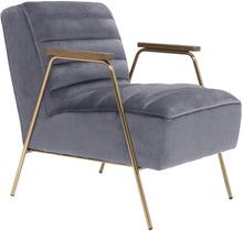 Load image into Gallery viewer, Woodford Grey Velvet Accent Chair