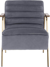 Load image into Gallery viewer, Woodford Grey Velvet Accent Chair