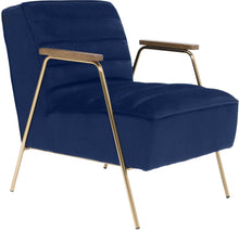 Load image into Gallery viewer, Woodford Navy Velvet Accent Chair