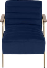 Load image into Gallery viewer, Woodford Navy Velvet Accent Chair